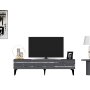 HANAH HOME TV polica Ipek Anthracite Silver - slika 1
