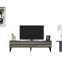HANAH HOME TV polica Ipek Anthracite Gold - slika 1