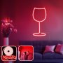 OPVIQ Zidna LED dekoracija Wine Glass Medium Red - slika 1