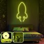 OPVIQ Zidna LED dekoracija Rocket Medium Yellow - slika 1