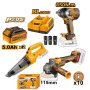 INGCO Set akumulatorskog alata COSLI240789E 2×5,0Ah - slika 1