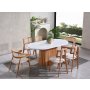 HANAH HOME Trpezarijski sto i stolice Soho White Natural - slika 1