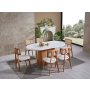 HANAH HOME Trpezarijski sto i stolice Pera White Natural - slika 3