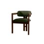 HANAH HOME Trpezarijska stolica Mistral Walnut Dark Green - slika 2