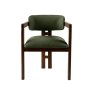 HANAH HOME Trpezarijska stolica Mistral Walnut Dark Green - slika 3