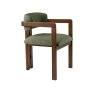 HANAH HOME Trpezarijska stolica Mistral Walnut Dark Green - slika 4
