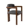 HANAH HOME Trpezarijska stolica Mistral Walnut Dark Grey - slika 4