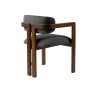 HANAH HOME Trpezarijska stolica Mistral Walnut Dark Grey - slika 5