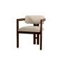 HANAH HOME Trpezarijska stolica Mistral Walnut Off White - slika 2