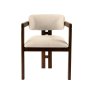 HANAH HOME Trpezarijska stolica Mistral Walnut Off White - slika 3