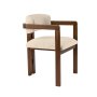 HANAH HOME Trpezarijska stolica Mistral Walnut Off White - slika 4