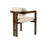 HANAH HOME Trpezarijska stolica Mistral Walnut Off White - slika 5