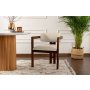 HANAH HOME Trpezarijska stolica Mistral Walnut Off White - slika 1