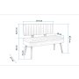 HANAH HOME Trpezarijska klupa Vina 0701 1 WhiteGrey - slika 4