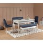 HANAH HOME Trpezarijska klupa Vina Bank Dark Blue White - slika 2