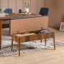 HANAH HOME Trpezarijska klupa Vina Bench Dark Blue Walnut - slika 3