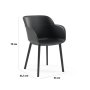 HANAH HOME Set 2 stolice Shell P Anthracite - slika 5