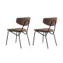 HANAH HOME Set 2 stolice Nancy Brown Black - slika 3