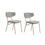 HANAH HOME Set 2 stolice Nancy Grey Gold - slika 2