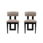 HANAH HOME Set 2 stolice Natura Black Light Grey - slika 3