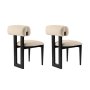 HANAH HOME Set 2 stolice Natura Black Off White - slika 5