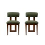 HANAH HOME Set 2 stolice Natura Walnut Dark Green - slika 3