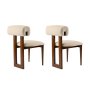 HANAH HOME Set 2 stolice Natura Walnut Off White - slika 5