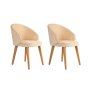 HANAH HOME Set 2 stolice Bentley Beige Dark Oak - slika 2