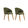 HANAH HOME Set 2 stolice Bentley Green Dark Oak - slika 2