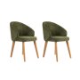 HANAH HOME Set 2 stolice Bentley Green Light Oak - slika 2