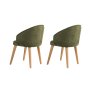 HANAH HOME Set 2 stolice Bentley Green Light Oak - slika 4