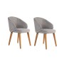 HANAH HOME Set 2 stolice Bentley Grey Dark Oak - slika 2
