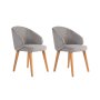 HANAH HOME Set 2 stolice Bentley Grey Light Oak - slika 2