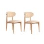 HANAH HOME Set 2 stolice Lionte Beige Light Oak - slika 2