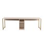 HANAH HOME Radni sto Twin Study Desk Travertine Gold - slika 4