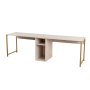 HANAH HOME Radni sto Twin Study Desk Travertine Gold - slika 5