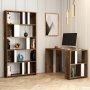 HANAH HOME Radni sto sa policom za knjige Lima Walnut White - slika 1