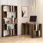 HANAH HOME Radni sto sa policom za knjige Lima Walnut White Marble - slika 1