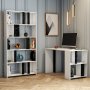 HANAH HOME Radni sto sa policom za knjige Lima White Black Marble - slika 1