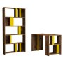 HANAH HOME Radni sto sa policom za knjige Lima Walnut Yellow - slika 2