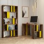 HANAH HOME Radni sto sa policom za knjige Lima Walnut Yellow - slika 1