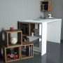 HANAH HOME Radni sto sa policom za knjige Box White Walnut - slika 2
