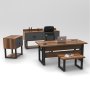 HANAH HOME Set kancelarijskog nameštaja Mn09 Ba - slika 2