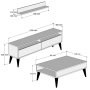 HANAH HOME Set za dnevnu sobu Best White - slika 4
