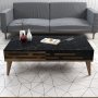 HANAH HOME Set za dnevnu sobu Valensiya 140 Walnut Black Marble - slika 3