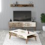 HANAH HOME Set za dnevnu sobu Valensiya 140 Walnut Cream - slika 1