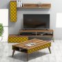 HANAH HOME Set za dnevnu sobu Planet Walnut Yellow - slika 1