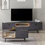 HANAH HOME Set za dnevnu sobu Naturel Anthracite Sapphire - slika 3