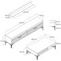 HANAH HOME Set za dnevnu sobu Istanbul Walnut - slika 5