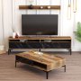 HANAH HOME Set za dnevnu sobu Istanbul Walnut Black Marble - slika 1